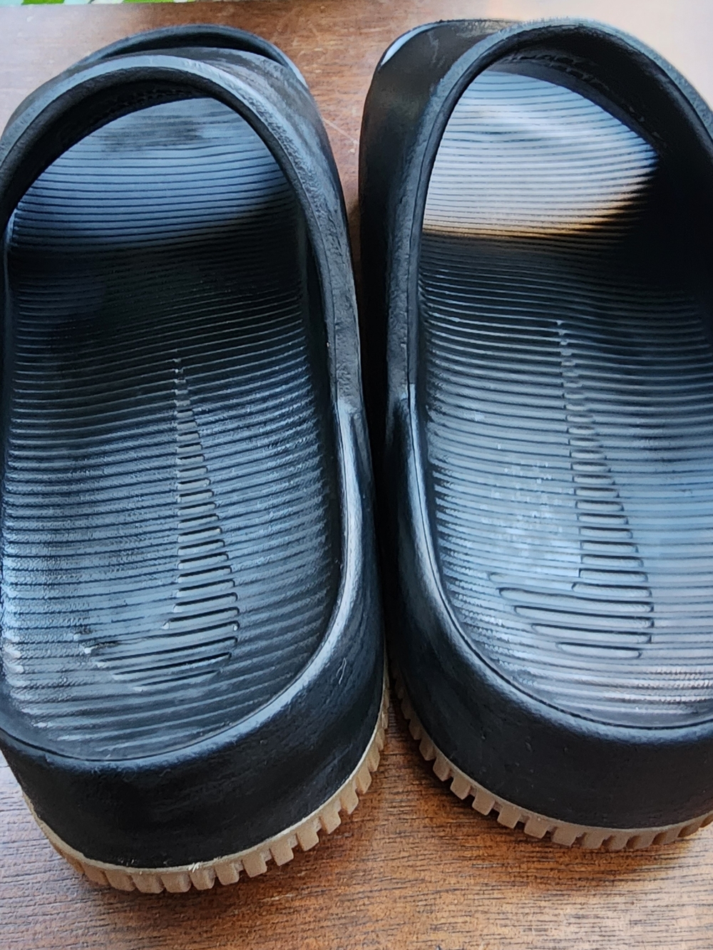 Nike Calm Slides Triple Black Minimalist Foam Comfort M8/W9 - Picture 5 of 9
